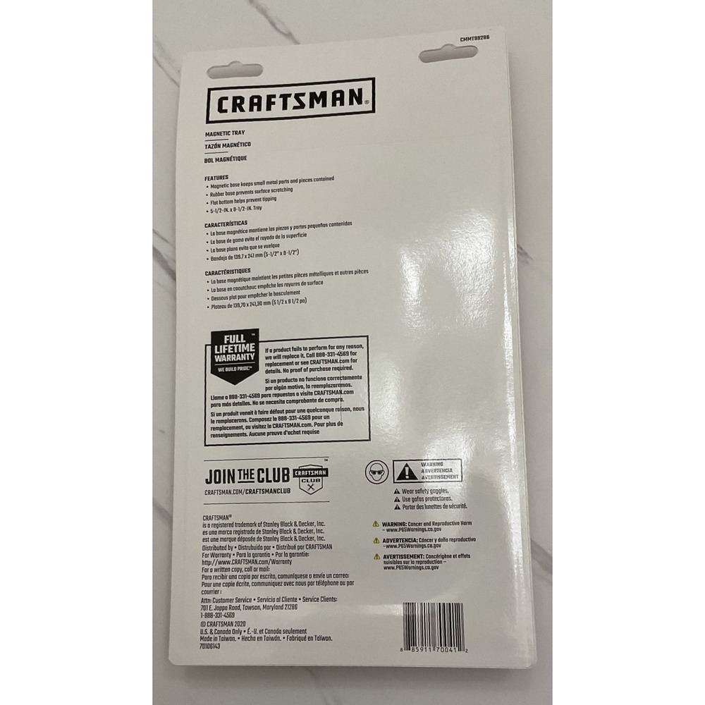 Craftsman Magnetic Parts Tray 5.5 x 9.5 Inch Stainless Steel CMMT98286 NEW - Picture 3 of 4